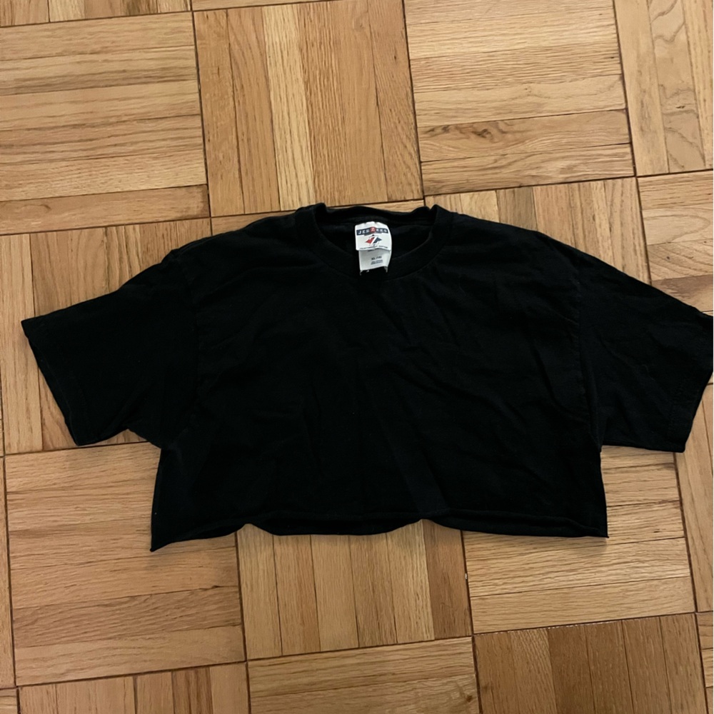Hanes Black Crop Top Tee